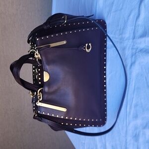 COACH Dreamer 36 Rivets purse Oxblood leather suede EUC